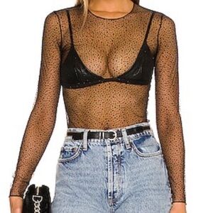 🟠NWT COMMANDO Starlight Mesh Long Sleeve Top in Black MED